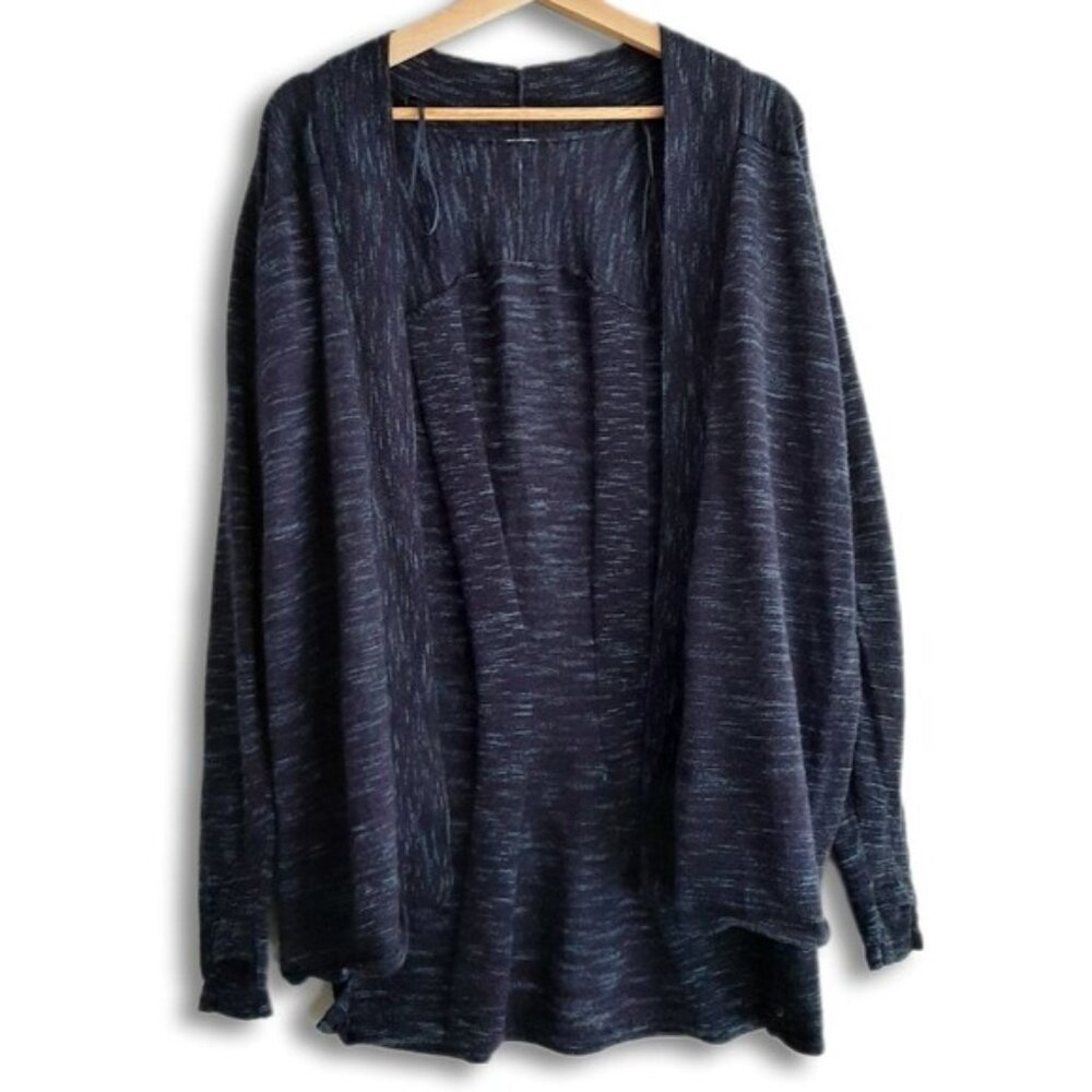 LULULEMON Blissful Zen Knit Cardigan Sweater Open Front Heathered Blue Sz S